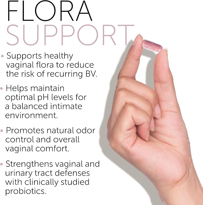 Bacterial Vaginosis Symptoms Relief for Women | Natural Homeopathic Supplement for Odor, Itching, Discharge, BV, and Vaginal Microbiota Imbalance | 60 Capsules for pH Balance and Daily Support