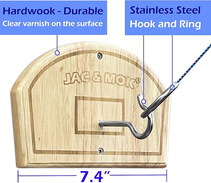 Deluxe Hook and Ring Toss Game, Outdoor Indoor Toss Game Set, Throwing Toys for Family, Party Games