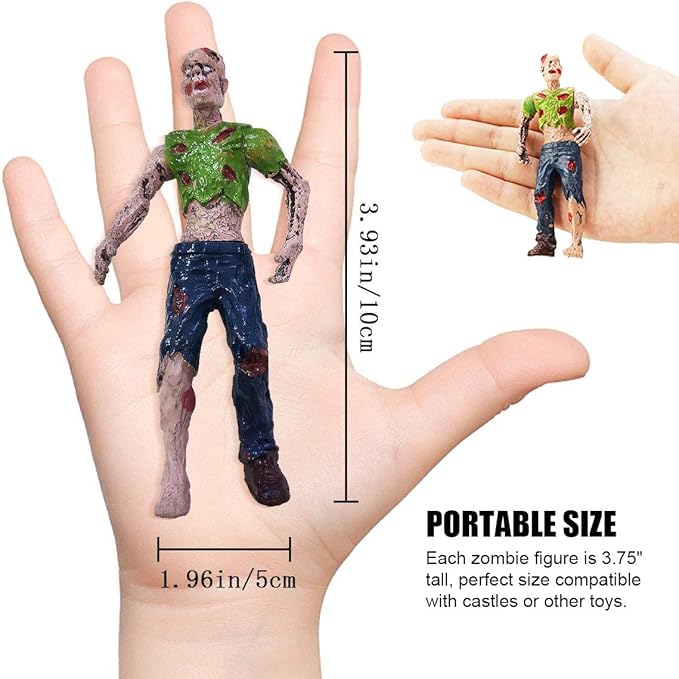 6 Pcs Zombie Dolls Action Figures Walking Dead Terror Corpse Articulated Joints Miniature Model for Halloween Party Decorations As Gifts