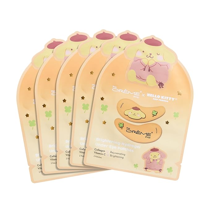 The Crème Shop x Pompompurin Under Eye Patches, Hydrogel Under Eye Mask for Dark Circles, Puffy Eyes, and Under Eye Bags, Korean Skincare (Pack of 5)