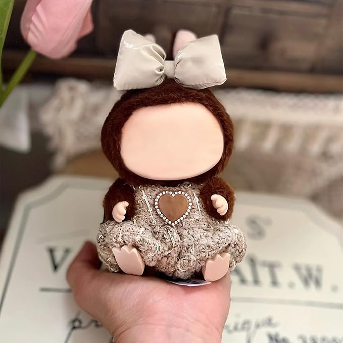 Clothes Fit for 17CM Doll, Fashion Doll Clothes Outfit Set Cute Theme Designer Toys Dress Accessories for Collector Fans Display (M Khaki Set)