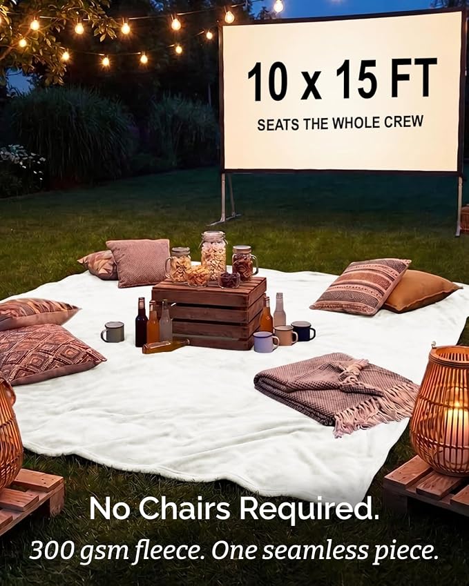 Ultra Soft Fleece Blanket Giant Blanket Size - Flannel Fleece Luxury Blanket - Lightweight for Couch Bed Chair - Thick, Warm and Breathable - All Season Cozy, Ivory