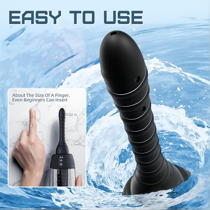 Anal Douche Automatic Rotating Enema - 20oz Douches for Men & Women 360° Deep Cleansing 5 Spouts with 3 Speeds of Rotation & Spray, Anti-Backflow Electric Enema Bulb Remote Control Silicone Enema Kit