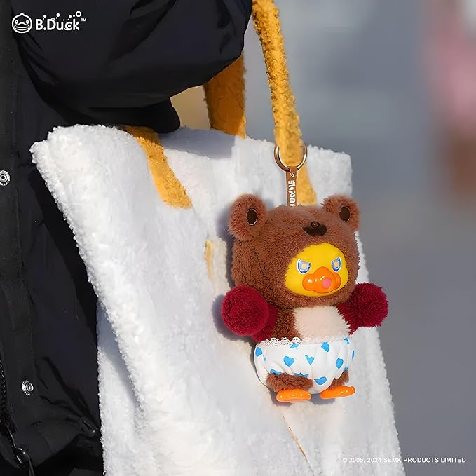 B.Duck Plush Blind Box Hugging Bear Series Cute Duck Vinyl Plush Keychain Figures, Scented Collectible Toys with Surprise Characters, Standing Design for Desk Décor, Gifts (Whole Set)