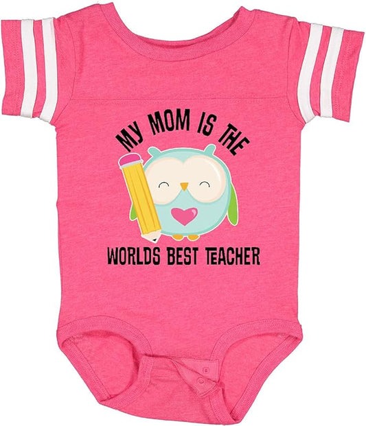 inktastic Teacher Mom School Owl Baby Bodysuit