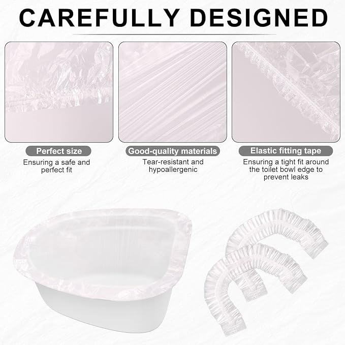 50pcs Single Use Potty Liners Compatible with Summer Infant My Size Potty Pro, Portable Training Pee Toilet Bags Elastic Fit Toilet Seat Cover for Toddler Potties Chair Travel Portable Toilets