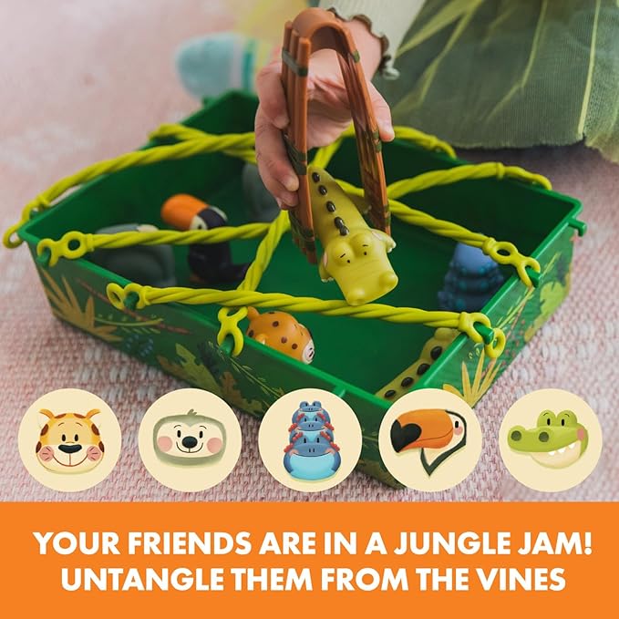 Educational Insights Jungle Rescue - Cute Preschool Board Games for Kids, Toddler Fine Motor Skills, Animal Matching Games for Toddlers 3-5, 2-Players, Boys and Girls Ages 3+
