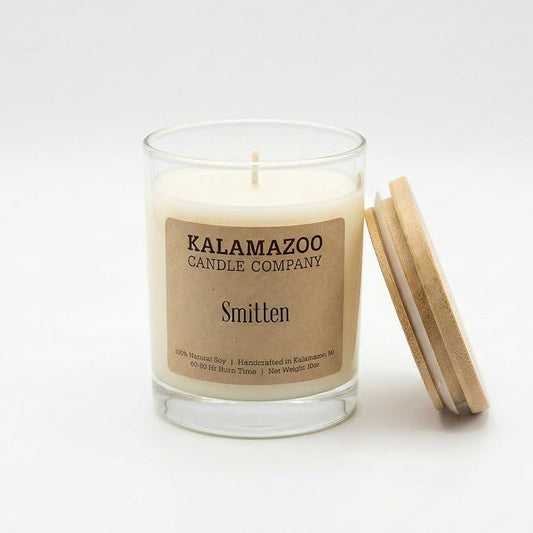 Kalamazoo Candle Company Hand-Poured Soy Wax Candle – 10oz Classic Jar, 60-80 Hour Burn Time – Made in USA, Highly Scented, Phthalate-Free (Smitten)
