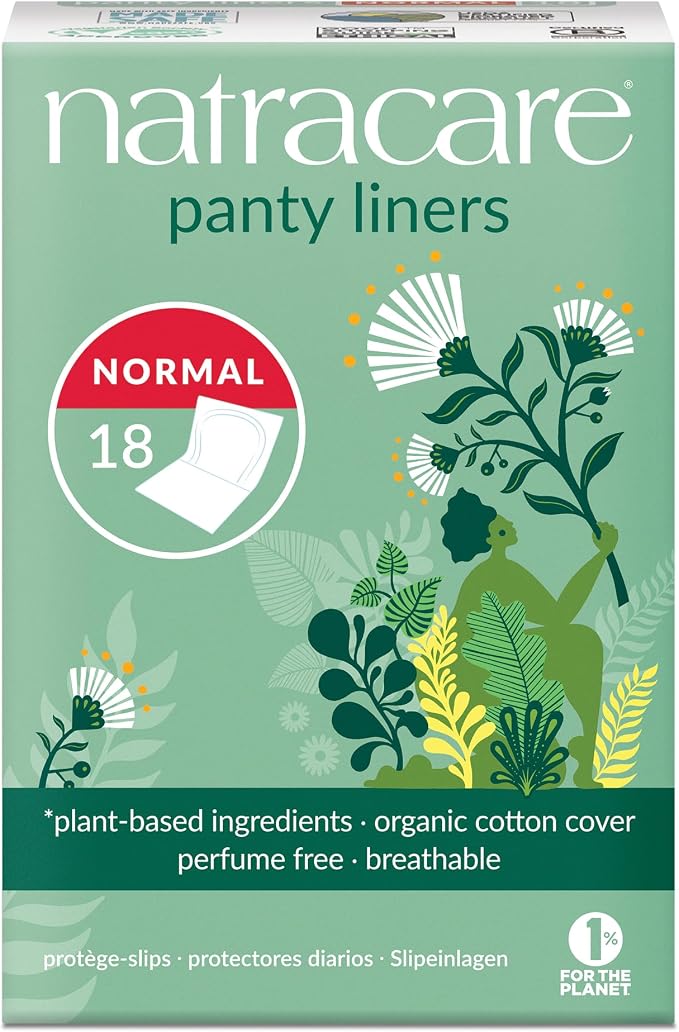Natracare Panty Liner, Normal, Wrapped, 18 ct (Pack of 4)