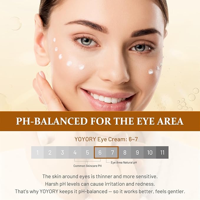 Retinol Eye Cream for Eye Bags - Rapid Under Dark Circles,Wrinkles, Fine Lines, Puffiness | Hydrating Anti-Aging Moisturizer Skin Care, Christmas gifts for Women and men 0.67 fl oz (Yellow)