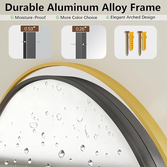 Oversized Full Body Mirror 41x81 inch Arched Full Length Mirror with Stand Aluminum Wall Mounted Hanging or Leaning Standing Mirrors, Black