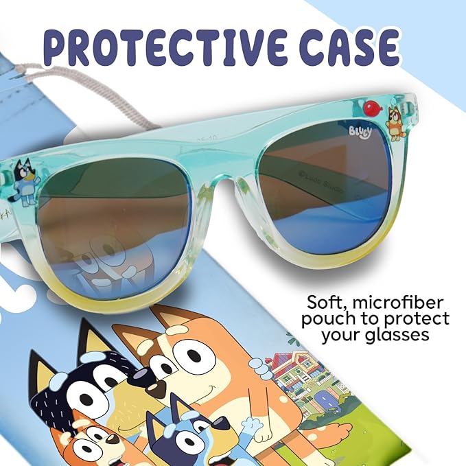 Bluey Toddler Sunglasses - Arkaid Bluey Cateye with Comfortable UV-Protective Bluey Sunglasses Toddler Size w/t Soft Case