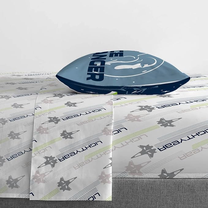 Jay Franco Disney Pixar Lightyear Space Command 5 Piece Twin Size Bed Set - Includes Comforter & Sheet Set - Bedding Features Buzz - Super Soft Kids Fade Resistant Microfiber (Official Product)