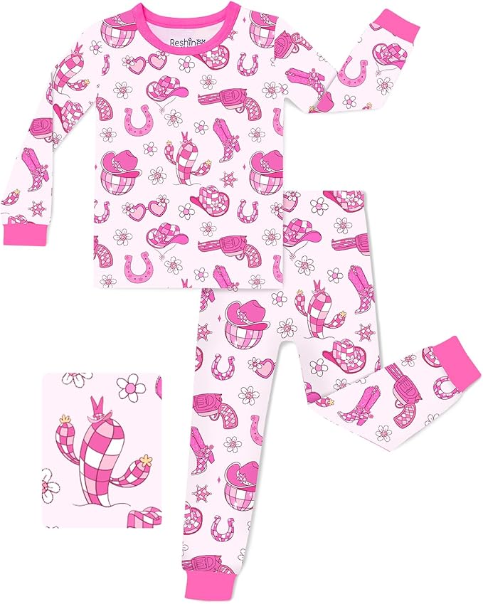 Bamboo Viscose Toddler Girls Kids Pajamas Unicorn Mermaid Pjs Long Sleeve Snug fit 12M-8Y 2pcs Soft Jammies