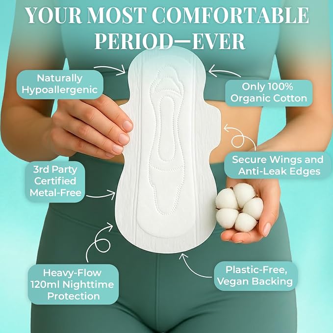 Tampon Tribe Organic Cotton Pads for Women Variety Pack | 84 Absorbent Period Pads with Wings | 100% Organic Cotton, Hypoallergenic, Metal and Chemical-Free with Anti-Leak Edges | 84 Count - Variety