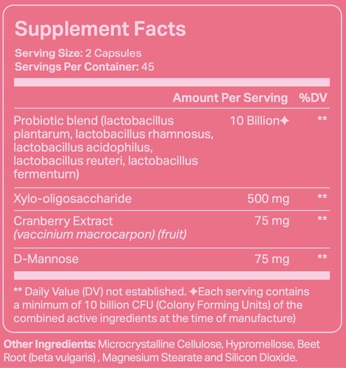 Trigg Vaginal Probiotics for Women- pH Balance, Digestion, UT- Female Health Supplement with Cranberry- Prebiotic Blend, Lactobacillus- Promote Healthy Vaginal Odor & Flora- Feminine Probiotic- 90 Ct
