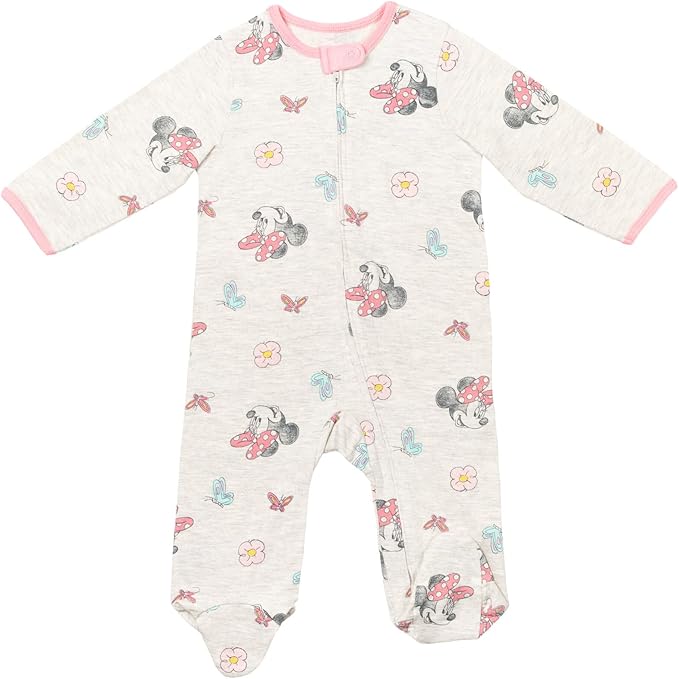 Disney Baby Girls 2 Pack Zip Up Sleep N' Plays Newborn to Infant Sizes (Newborn - 24 Months)
