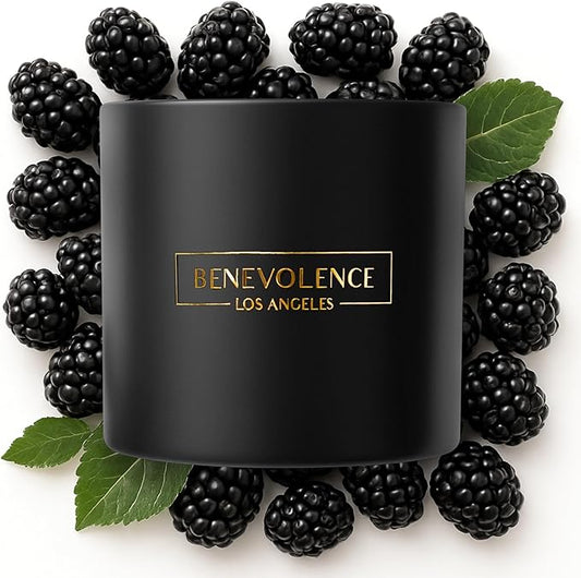 Benevolence LA Premium Black Berries Large 3-Wick Scented Candle – 45-Hour Burn – Luxury Natural Soy Candle for Home – Aromatherapy & Room Decor – 14.5oz