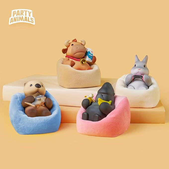 Party Animals Win Series Figures - OTTA Action Figure with Detachable Sofa - 3.35in PVC Collectible Figure for Display, Otter Figure Gift Ideas for The Holiday, 1PC