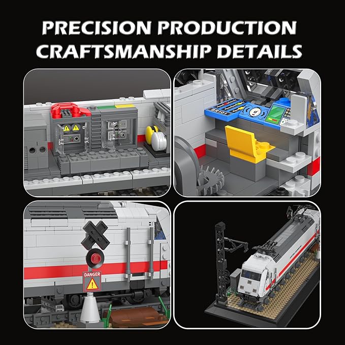 BR101 Train Building Block Set with Track 66802, Creative Train Model Set, Collectible Electric Locomotive Display, Ideal Gifts for Boys and Adults(1928PCS)