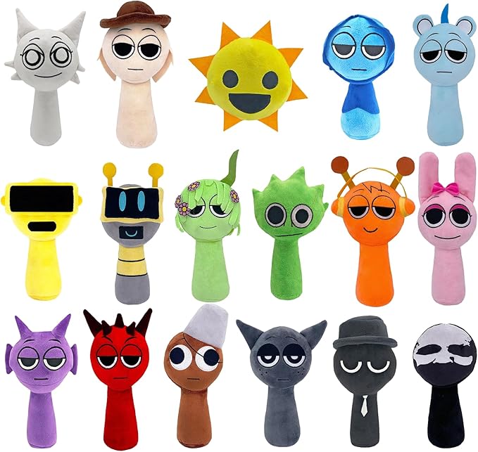 Sprunky Game Plush,Sprunky Plushies Cute Stuffed Animals Pillow Plush Figure Toys Doll Fun Gifts for Kids Adult Playtime 17 Pcs