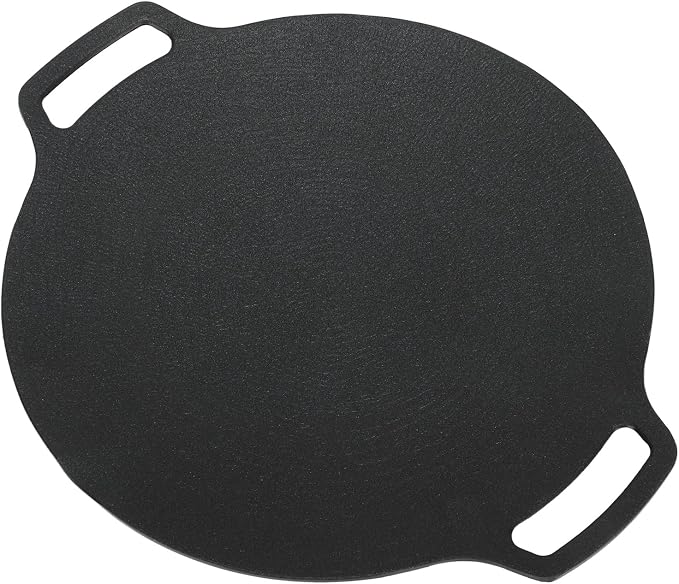 VBESTLIFE Korean Grill Pan, Double Handle Non Stick 6 Layer Coating Aluminum Alloy Gas Cooker Round BBQ Griddle for Outdoor Camping