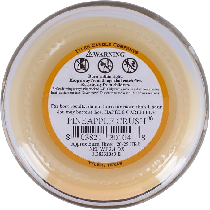Elanze Designs Tyler Candle Hippie Chick 11 Ounce and Pineapple Crush 3.4 Ounce Aromatherapy Scented Candles; Set of 4