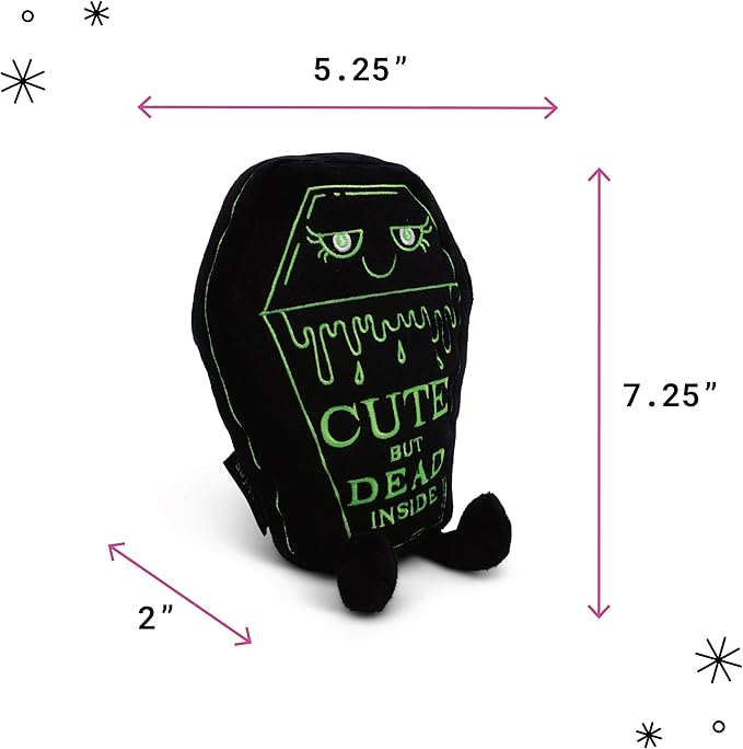 Rest in Plush Collectible – Spooky Cute Stuffed Toy, Soft Halloween Plushie for Collectors, Trick or Treat Gift, Fall Holiday Decoration - Cute But Dead Inside