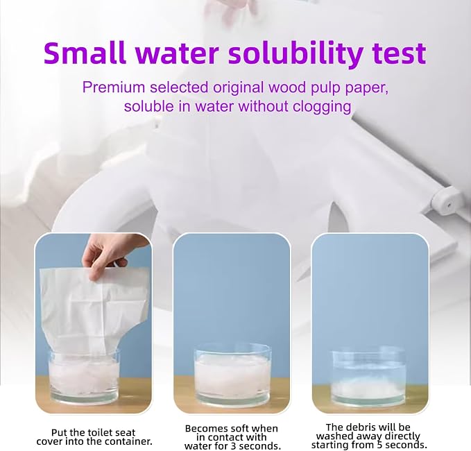 Flushable Toilet Seat Covers - 1000 Pcs, 4 Packs of 250 | Disposable, 14x16.5" Half-Fold | For Airplane, Camping, Public Restrooms | Adult & Kids Potty Training