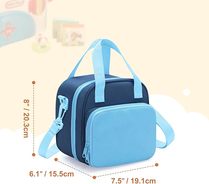 LoDrid Carrying Case Compatible with Little Tikes Story Dream Machine Starter Set, Multiple Pockets for Books and Accessories, Blue, Bag Only (Patent Design)