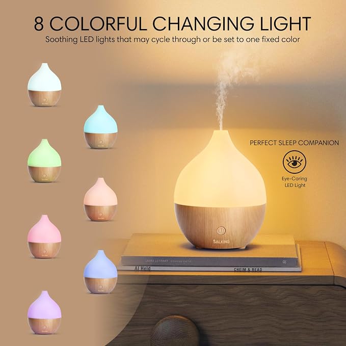 SALKING Aromatherapy Diffuser & Hotel Essential Oils Set, 100ml Diffuser Cool Mist Humidifier with 8 Colors Light and Luxury Hotel Fragrance Oil for Home