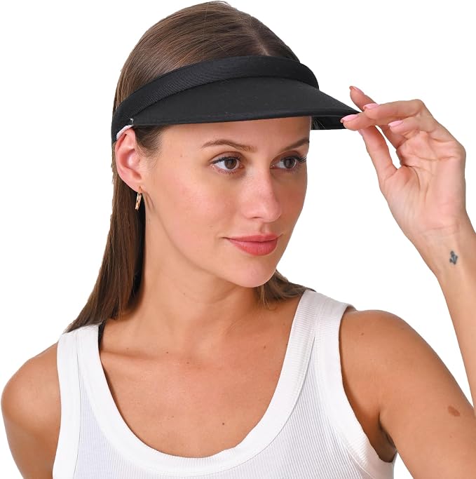 2 Pack Sun Visor Hats Women Men Clip On Wide Brim Visors Hat Outdoor Sports Golf Beach Travel Tennis Caps