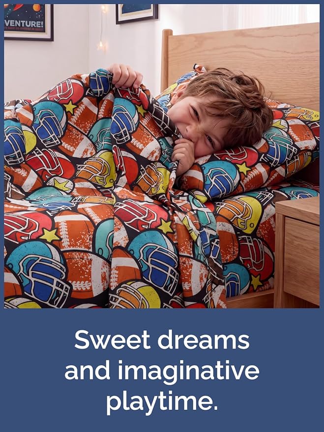 CGK Unlimited Kids All Star Helmets Twin 3 Piece Sheet Set - Boys, Girls, Teens, Toddler - Easy Fit Deep Pockets - Soft, Cooling & Breathable Sheets - Cozy, Fade and Wrinkle Free - Machine Washable