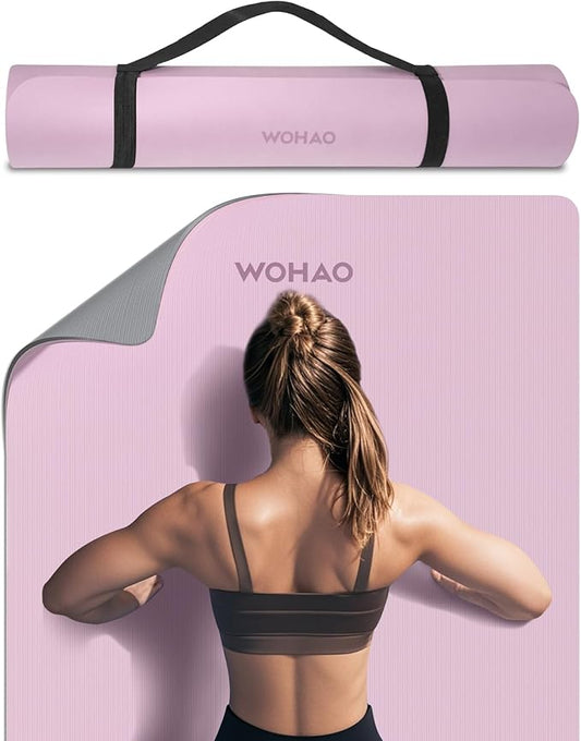Extra Thick 8mm Yoga Mat, 72"x28" Non Slip Exercise Mat, Reversible 2-Sided Dual Color Premium POE Material, with Carrying Strap for Yoga, Pilates, Home Gym