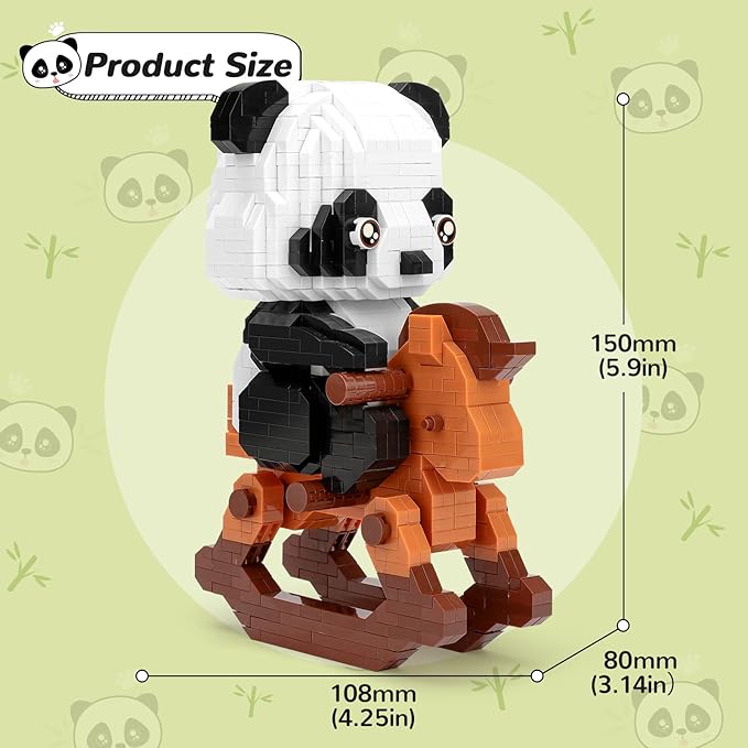QLT QIAOLETONG Mini Animals Building Blocks Sets for Goodie Bags, Party Favors for Kids 12+ 14+, 1262 PCS Small Set Micro Mini Cute Panda Building Toy Bricks for Adults, Birthday, Carnival Prizes