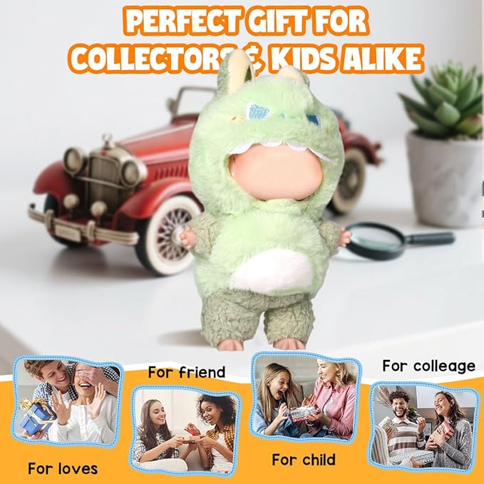 AICase for 17cm Doll Dinosaur Clothes/Outfit,Clothing Set for 17cm Doll,2 Piece Set Hat Clothing,Boys and Girls Stylish Adorable Clothes Accessories-03