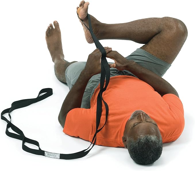 OPTP The Original Stretch Out Strap with Exercise Poster, USA Made Top Choice Stretch Out Straps for Physical Therapy, Yoga Stretching Strap or Knee Therapy (XL)