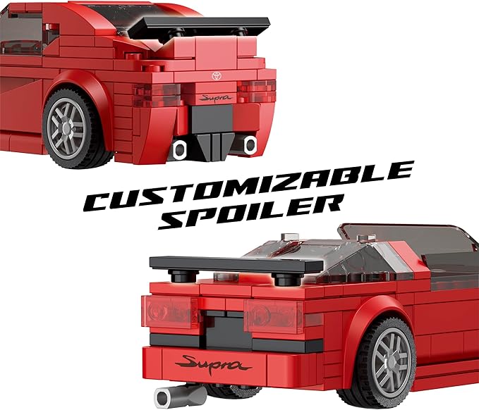 Brickcraft Officially Licensed Toyota Supra Now & Then Brick Building Kit (283 Pieces), 2-in-1 Buildable Display Set Featuring 2025 GR & 1988 Supra Models, Collectible Gift for Car Fans & Builders
