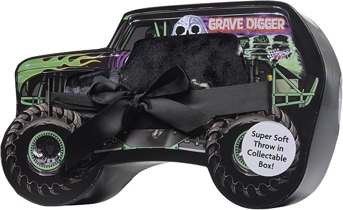 Monster Jam Throw Blanket with Gift Box - Throw Measures 46 x 60 Inches – Super Soft Special Edition.