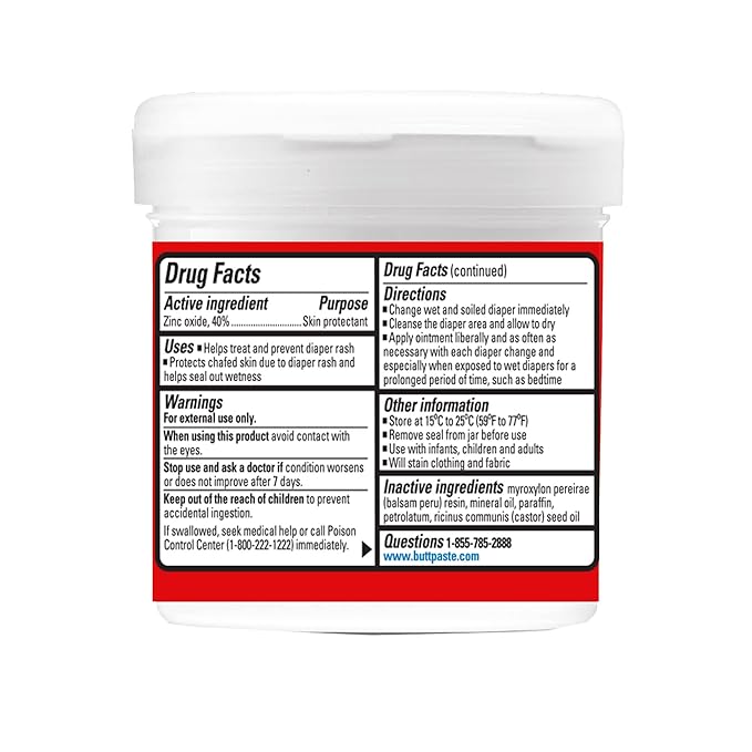 Boudreaux’s Butt Paste Max Strength Diaper Rash Cream for Baby, Ointment With Zinc Oxide, 14 oz Flip-Top Jar (Pack of 2)