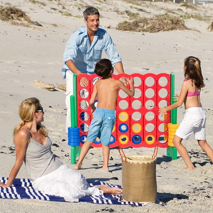 Costzon Giant 4-in-A-Row, Jumbo 4-to-Score Giant Games for Kids & Adults, Indoor Outdoor Party Family Connect Plastic Game, 4 Feet Wide by 3.5 Feet Tall with Carrying Bag