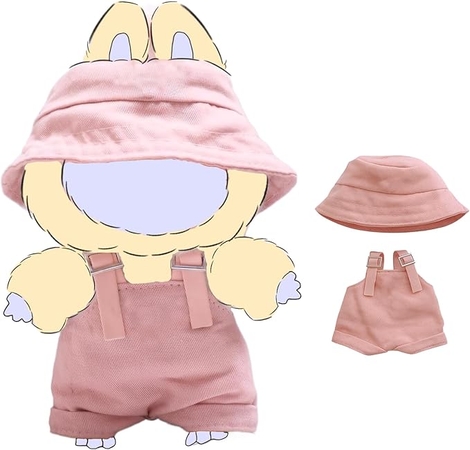 Clothes for Dolls, 2-Piece 17cm Clothes & Hat Set for Dolls, Exquisite Accessories for lebb, Doll Accessories Only Clothes (No Doll) (Pink)