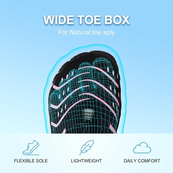 Barefoot Shoes for Women & Men, Grounded Walking Hiking Barefoot Shoes, Wide Toe Box Non-Slip Water Athletic Footwear, Comfortable Vitality Barefoot Footwear, Trail Running Sneakers Unisex