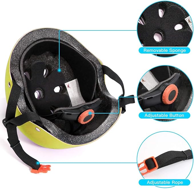 Color Gradient Adjustable Kids Bike Helmet Toddler Helmets for 3-5-8-14 Years Kids Girls Boys Youth Bicycle Helmet for Scooter Balance Bike Roller Skating Skateboard