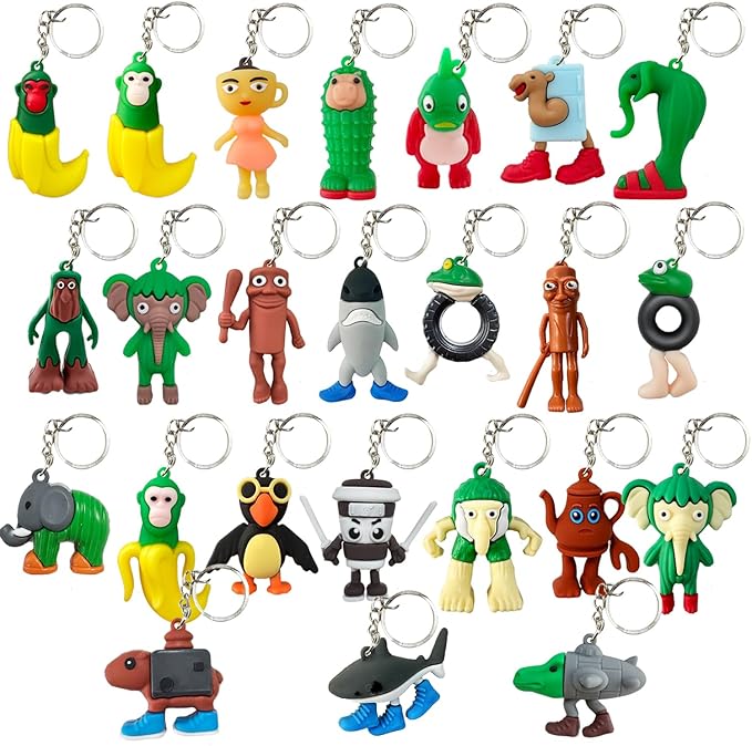 24pcs Italian Brainrot Toys,Tralalero Tralala Action Figure Toys,Tung Tung Sahur Doll 2.5in,Funny Animals,Meme Shark Collectible Doll Charm, Portable Cute Decor & Gift (keychain edition)