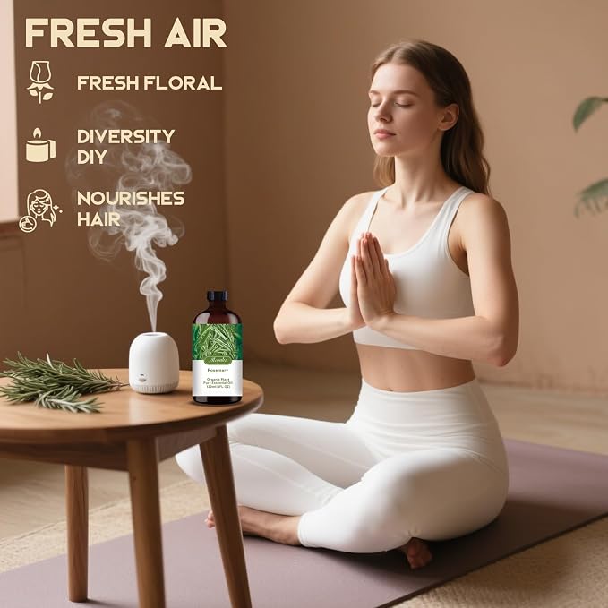 Rosemary Essential Oil, Rosemary Oil for Hair Care, Diffuser, Humidifier, Massage, DIY Soap, Candle, Cleaning, Focus, Gift Ready,Rosemary Fragrance Oil - MLYNKL Essential Oils (4.33 fl oz / 130ml)