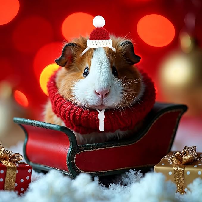 12 Pcs Hamster Hats Mini Hat Cute Small Animals Hat with Adjustable Rope, Hamster Clothes Tiny Hats for Snakes Lizard Guinea Pig Bearded Dragons Holiday Party Costume Accessories