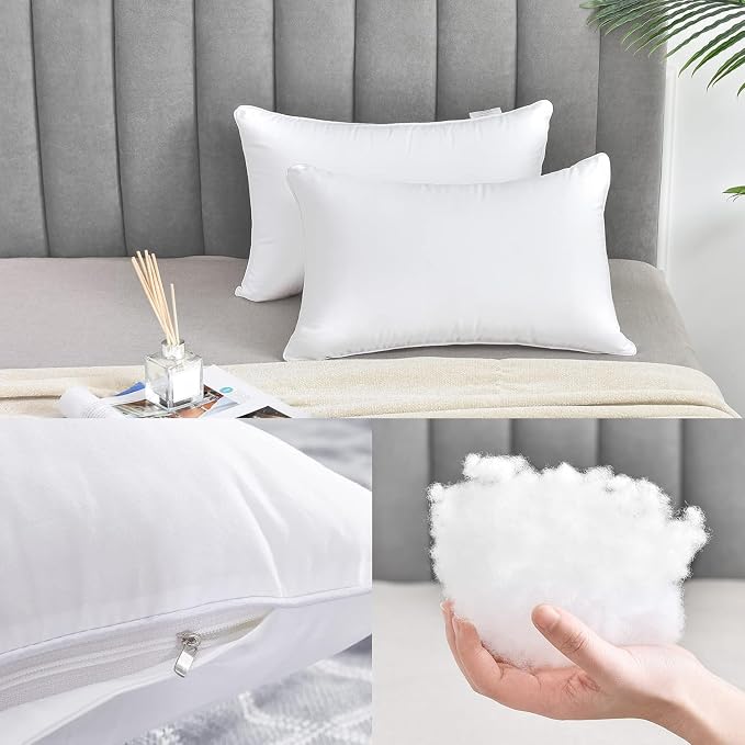 FAVRIQ 14 x 22 Pillow Inserts (Set of 2) - Premium Square Interior Sofa Throw Pillow with 100% Cotton Cover - Decorative Pillow Insert Pair - White Couch Pillow