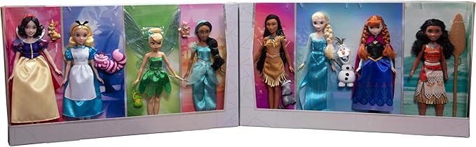 Mattel Disney Toys Fashion Doll 8-Pack with Accessories Celebrating 100 Years of Disney Magic