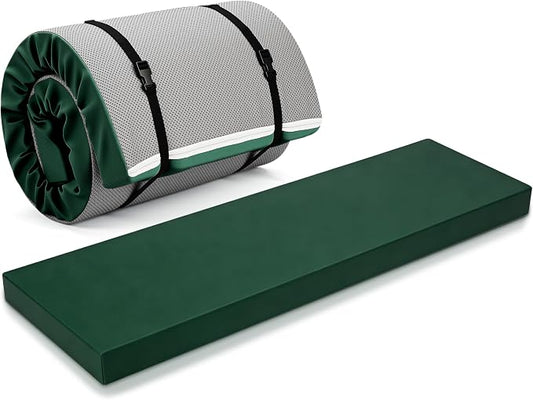 Lyrow 3 Inch Thick Yoga Mat, 72 x 24 Inch Cushioned Foam Floor Mat with Carry Strap, Non Slip PU Leather Workout Pad for Pilates, Stretching, Restorative Yoga and Home Gym